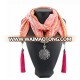 Popular new creative multicolor tassel alloy pendants printing scarf